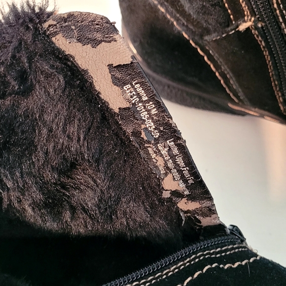 Women's Bare Traps Black Leanna suede, faux fur leather boots NWT,  Sz 10 M - Picture 7 of 7
